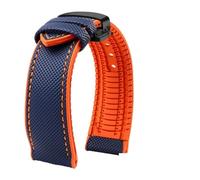 POYNMRE Correa de reloj de lona de caucho resistente al agua compatible con la serie Citizen Helmsman/Commander de nailon y silicona, correa for deportes al aire libre de 19, 20, 21 y 22 mm(White Ligh