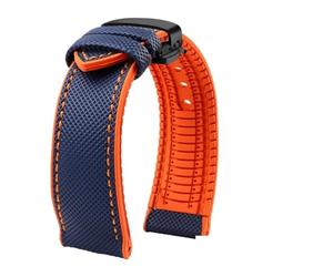 POYNMRE Correa de reloj de lona de caucho resistente al agua compatible con la serie Citizen Helmsman/Commander de nailon y silicona, correa for deportes al aire libre de 19, 20, 21 y 22 mm(White Ligh