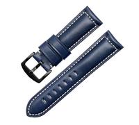 POYNMRE Correa de reloj de piel de becerro retro hecha a mano de 20 mm, 22 mm, 24 mm y 26 mm compatible con Pa-nerai PAM441 Mi-do Citizen Correa de reloj de cuero for hombres y mujeres(Blue-black,26mm