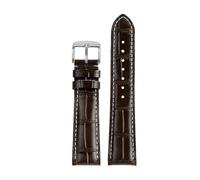 POYNMRE Correa de reloj de piel de vaca compatible con Citizen AT2140 Series AT2140-55L/E CA0615, correa de reloj Omega Fossil Longines de 20, 21 y 22 mm, color negro y azul(8863 brown-silver A,21mm-w