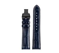 POYNMRE Correa de reloj de piel de vaca compatible con Citizen AT2140 Series AT2140-55L/E CA0615, correa de reloj Omega Fossil Longines de 20, 21 y 22 mm, color negro y azul(8863 blue-black B,21mm-wid