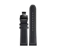 POYNMRE Correa de reloj de piel de vaca compatible con pulsera Citizen CA0690 CA0695-17E CA4500 Correa de reloj de caucho y acero for hombre de 20 mm y 22 mm(Black-black B,20mm)