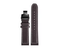 POYNMRE Correa de reloj de piel de vaca compatible con pulsera Citizen CA0690 CA0695-17E CA4500 Correa de reloj de caucho y acero for hombre de 20 mm y 22 mm(Brown-black B,22mm)