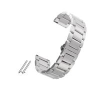 POYNMRE Correa de reloj de piel de vaca compatible con pulsera Citizen CA0690 CA0695-17E CA4500 Correa de reloj de caucho y acero for hombre de 20 mm y 22 mm(Steel-silver,22mm)