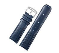 POYNMRE Correa de reloj de piel de vaca de 22 mm y 23 mm compatible con el reloj for hombre CITIZEN Blue Angel Generation AT8020-54L AT8020-03L Series(Blue-silver,22mm)