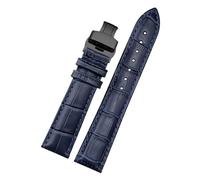 POYNMRE Correa de reloj de piel de vaca for hombre y mujer, pulsera Compatible con Citizen Mido Casio Armani Longines, correa Universal 14/16/18mm 19/20/mm(A-a blue-black,19mm)
