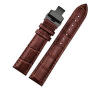 POYNMRE Correa de reloj de piel de vaca for hombre y mujer, pulsera Compatible con Citizen Mido Casio Armani Longines, correa Universal 14/16/18mm 19/20/mm(A-a brown-blalck,20mm)
