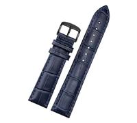 POYNMRE Correa de reloj de piel de vaca for hombre y mujer, pulsera Compatible con Citizen Mido Casio Armani Longines, correa Universal 14/16/18mm 19/20/mm(A blue-black,14mm)