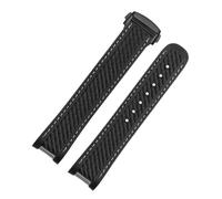 POYNMRE Correa de reloj de silicona de caucho de 20 mm compatible con pulseras de correa de reloj azul Omega Seamaster 300 AT150 Aqua Terra Ultra Light 8900 con hebilla de acero(Black-black bucke)