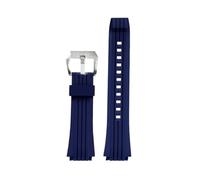 POYNMRE Correa de reloj de silicona resistente al agua compatible con Casio Edifice Series ECB-10YP ECB-10YPB ECB-10YP-1A ECB-950, color azul marino, 20 mm(Blue-silver)