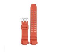 POYNMRE Correa de reloj de silicona suave compatible con pulsera Casio G-SHOCK Aviation 5121 GW-3500B GW-3000B GW-2000 G-1200B G-1250B Correa de reloj deportivo for hombre(Orange-silver bucke)
