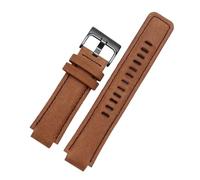 POYNMRE Correa de reloj deportiva de lona de 24 x 16 mm con base de cuero compatible con TIMEX T2N720 T2N721 TW2R55500 TW2T76500, pulsera con correa de reloj marrón y verde militar(Light brown-gold)