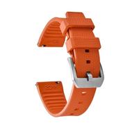 POYNMRE Correa de reloj deportiva impermeable liberación rápida, 20 mm, 22, universal, caucho FKM, compatible con relojes Seiko, Rolex, IWC, Omega y Tissot for hombre(Orange-Silver Buckle,22mm)