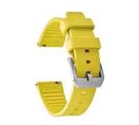 POYNMRE Correa de reloj deportiva impermeable liberación rápida, 20 mm, 22, universal, caucho FKM, compatible con relojes Seiko, Rolex, IWC, Omega y Tissot for hombre(Yellow-Silver Buckle,22mm)