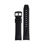 POYNMRE Correa de reloj gel sílice 21 mm y 22, negra, azul naranja, compatible con Tissot 1853 Sea Star T120417/T120407. deportiva caucho resistente al agua(Black-Black,21mm)