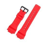 POYNMRE Correa de reloj gel sílice compatible con Casio AQ-S810, AEQ-110, MCW-200H, AE-1000W, resistente al agua, suave, deportiva, correa goma for hombre(MatteRed-Black)