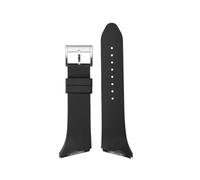 POYNMRE Correa de reloj gel sílice compatible con Hamilton VENTURA, correa caucho 25 mm, negra, roja, impermeable, suave, deportiva(Black-silver)