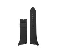POYNMRE Correa de reloj gel sílice compatible con Hamilton VENTURA, correa caucho 25 mm, negra, roja, impermeable, suave, deportiva(Black-nobuckle)