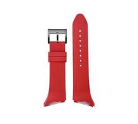 POYNMRE Correa de reloj gel sílice compatible con Hamilton VENTURA, correa caucho 25 mm, negra, roja, impermeable, suave, deportiva(Red-black)