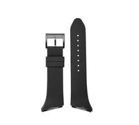 POYNMRE Correa de reloj gel sílice compatible con Hamilton VENTURA, correa caucho 25 mm, negra, roja, impermeable, suave, deportiva(Black-black)