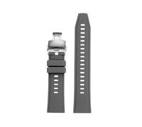 POYNMRE Correa de reloj inteligente 22 mm gel sílice, color negro, naranja, gris y azul, compatible con HUAWEI GT5/GT5pro/GT4/3, correa goma liberación rápida for hombre(Grey-silver)