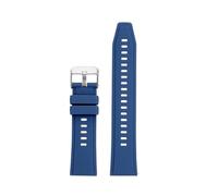 POYNMRE Correa de reloj inteligente 22 mm gel sílice, color negro, naranja, gris y azul, compatible con HUAWEI GT5/GT5pro/GT4/3, correa goma liberación rápida for hombre(1blue-silver)