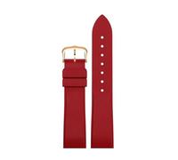 POYNMRE Correa de reloj liberación rápida 17,5 mm compatible con la serie Cartier Santos Dumont, correa caucho color flúor, pulsera hebilla espiga for mujer(Red-rose gold,17.5mm-width)