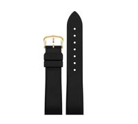 POYNMRE Correa de reloj liberación rápida 17,5 mm compatible con la serie Cartier Santos Dumont, correa caucho color flúor, pulsera hebilla espiga for mujer(Black gold,17.5mm-width)