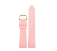POYNMRE Correa de reloj liberación rápida 17,5 mm compatible con la serie Cartier Santos Dumont, correa caucho color flúor, pulsera hebilla espiga for mujer(Pink-Silver rose g,17.5mm-width)