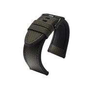 POYNMRE Correa de reloj lona y silicona 24 mm, 26 28 compatible con Panerai PAM111 SEVENFRIDAY P1 P2 M1 DIESEL DZ4500, correa nailon gel sílice(Armygreen-black,28mm)