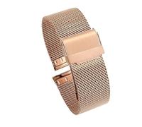 POYNMRE Correa de reloj malla milanesa acero inoxidable, repuesto brazalete 12 mm, 14, 16, 18, 20 y 24, con cierre rápido 0,6(Rose Gold,14mm)