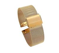 POYNMRE Correa de reloj malla milanesa acero inoxidable, repuesto brazalete 12 mm, 14, 16, 18, 20 y 24, con cierre rápido 0,6(Gold,12mm)