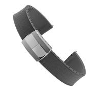 POYNMRE Correa de reloj Mosaic CTS 20 mm, 21 y 22 con cierre resorte liberación rápida, compatible correas caucho FKM for Rolex Daytona Cartier(Gray,20X16MM_SILVER BUCKLE)