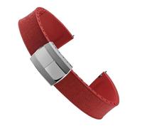POYNMRE Correa de reloj Mosaic CTS 20 mm, 21 y 22 con cierre resorte liberación rápida, compatible correas caucho FKM for Rolex Daytona Cartier(Red,20X16MM_SILVER BUCKLE)