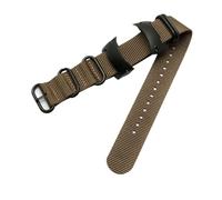 POYNMRE Correa de reloj nailon 22 mm compatible con D4I Novo Strap Diving Black Blue Orange Watch Bracelet(Khaki-black)