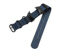 POYNMRE Correa de reloj nailon 22 mm compatible con D4I Novo Strap Diving Black Blue Orange Watch Bracelet(Blue-black)