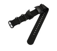 POYNMRE Correa de reloj nailon 22 mm compatible con D4I Novo Strap Diving Black Blue Orange Watch Bracelet(Black-black)