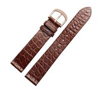 POYNMRE Correa de reloj piel cocodrilo for hombre y mujer, 16 mm, 18 20, compatible con LONGINES PATEK PHILIPPE, correa ultrafina suave(Brown-rosegold,18mm)
