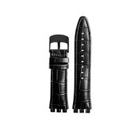 POYNMRE Correa de reloj Piel De Becerro con cierre de acero de 21mm Compatible con Swatch IRONY YOS440 449 448 401G 420, correa de reloj for mujer, pulsera for hombre(Black-black)