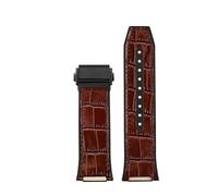 POYNMRE Correa de reloj piel vaca con base goma compatible la correa F-80 for hombre, pulsera deportiva muesca especial F80 26 mm y hebilla plegable(Brown-black buckle)
