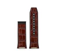 POYNMRE Correa de reloj piel vaca con base goma compatible la correa F-80 for hombre, pulsera deportiva muesca especial F80 26 mm y hebilla plegable(Brown-no buckle)
