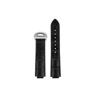 POYNMRE Correa de reloj piel vaca convexa 20 mm ancho y 12 compatible con CARTIER BALLON BLEU DE, correa azul, negra marrón(Black-silver,20wide12mm convex)