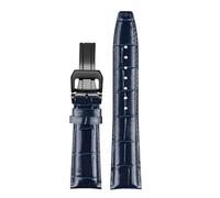 POYNMRE Correa de reloj piel vaca italiana 20 mm y 22 con cierre hebilla plegable aguja, compatible la serie IWC PORTUGIESER(Blue black buckle)