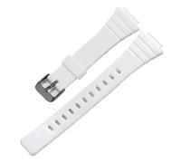 POYNMRE Correa de reloj resina compatible con CASIO W-215H W215H, accesorios deportivos for 18 mm for hombre y mujer(White B)