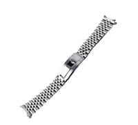 POYNMRE Correa de reloj Rolamy Jubilee 20 mm con extremo hueco y cierre desplegable Oyster acero inoxidable, compatible Casio MTP1302