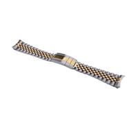 POYNMRE Correa de reloj Rolamy Jubilee 22 mm compatible con Casio MDV-106, MDV-106A, MDV-106B, MDV106G y MDV107, eslabones macizos en plata 316L oro(Middle Gold)