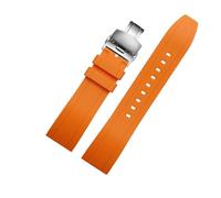 POYNMRE Correa de reloj silicona suave liberación rápida 22 mm 1853 for hombre, compatible con Tisso T125, correa goma T125617A, pulsera Black Knight(Orange silverFolding)
