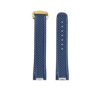 POYNMRE Correa de reloj silicona y caucho 20 mm compatible con Omega Seamaster 300 AT150 Rolex Black Green Water Ghost hebilla plegable(Blue gold)