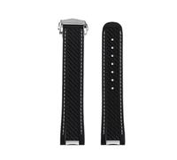 POYNMRE Correa de reloj silicona y caucho 20 mm compatible con Omega Seamaster 300 AT150 Rolex Black Green Water Ghost hebilla plegable(Black silver)