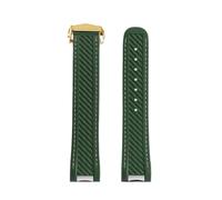 POYNMRE Correa de reloj silicona y caucho 20 mm compatible con Omega Seamaster 300 AT150 Rolex Black Green Water Ghost hebilla plegable(Green gold)